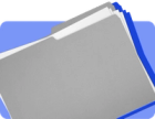 front of a file folder with blank paper inside