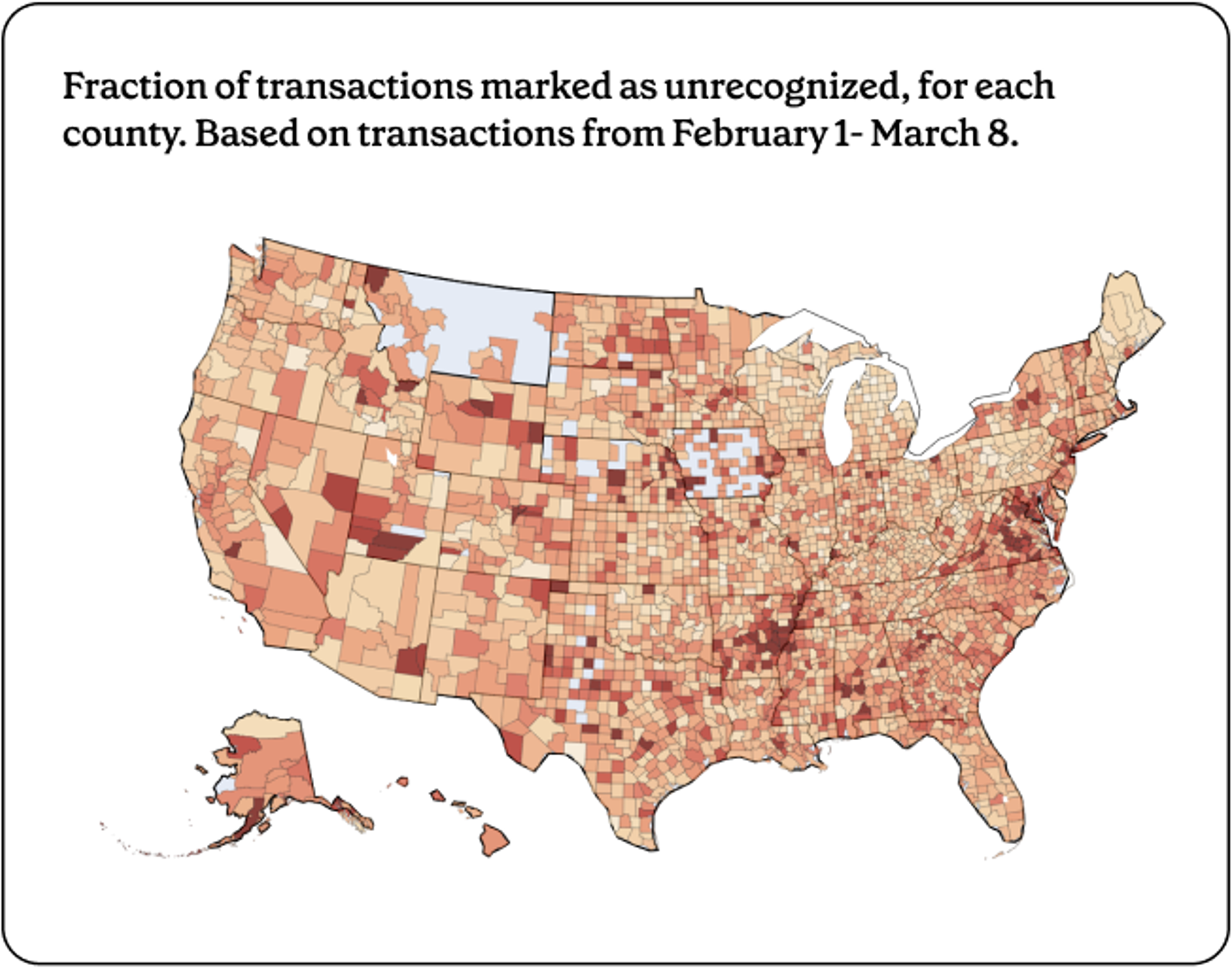 map of unrecognized transactions