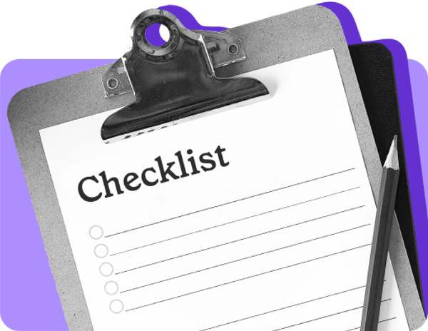 A checklist for SNAP recertification against a purple background