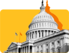 An image of the U.S. Capitol building against a gold background