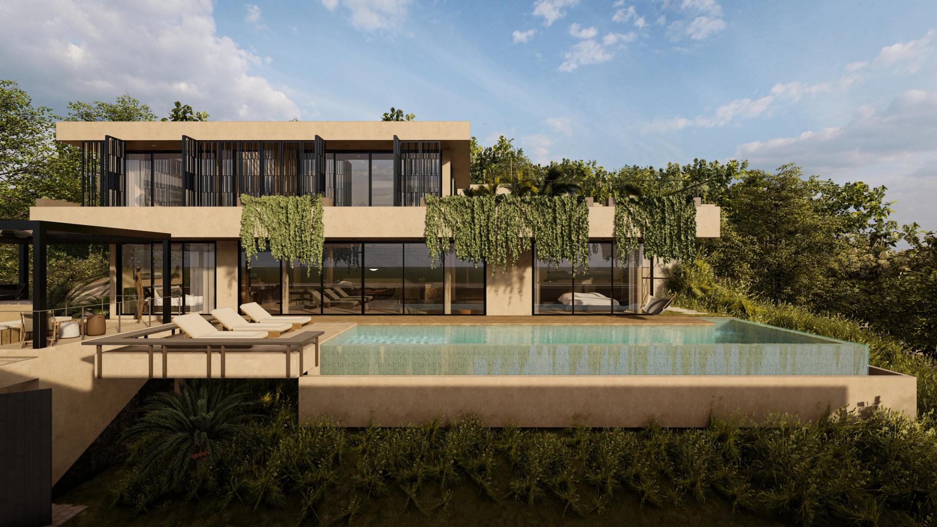 Front facade of luxury villa