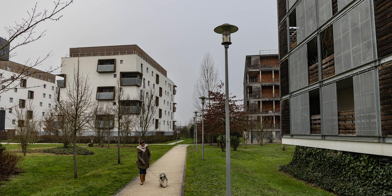 Quartier Terre Sud à Bègles, architecture bois et espaces verts