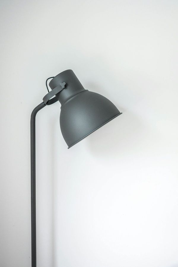 Matte black arc floor lamp