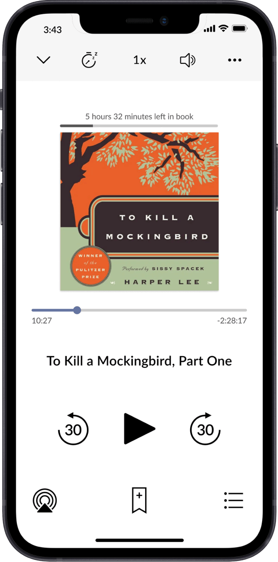 NOOK App audiobooks view