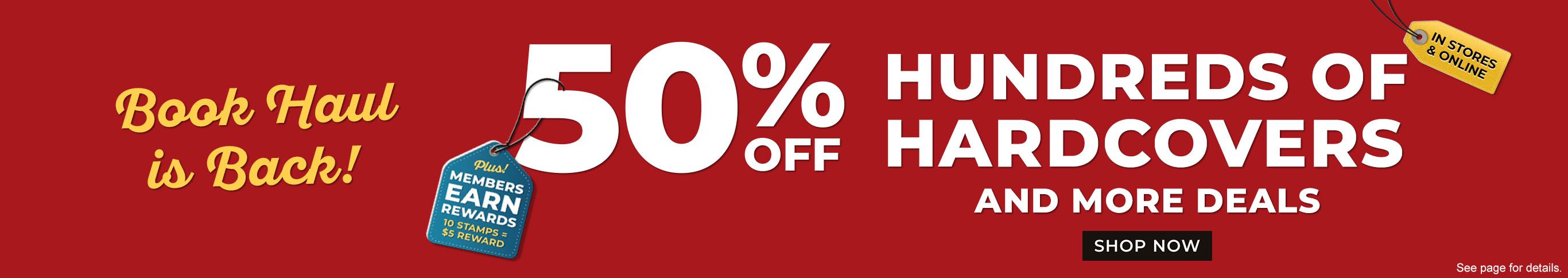 Book Haul is Back! 50% Off Hundreds of Hardcovers & More In Stores & Online Shop Now