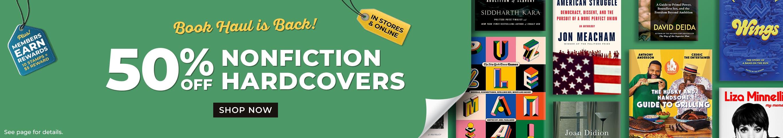 Book Haul Is Back - In Stores & Online - 50% Off Hundreds of Nonfiction Hardcovers - Shop Now