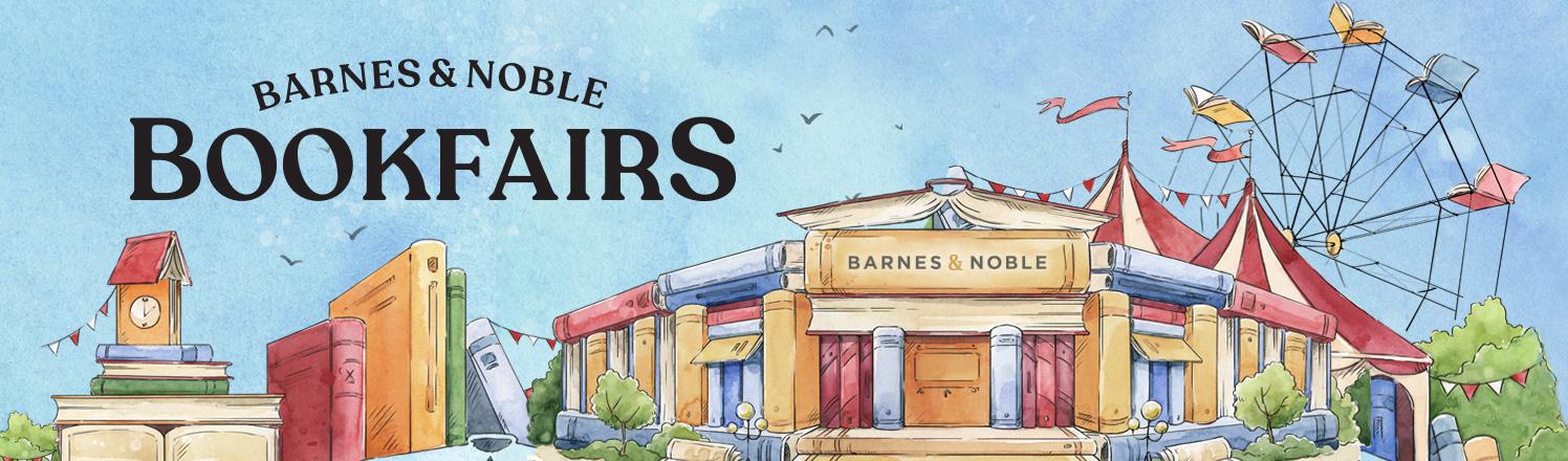 B&N Bookfairs Logo and bookfair illustration