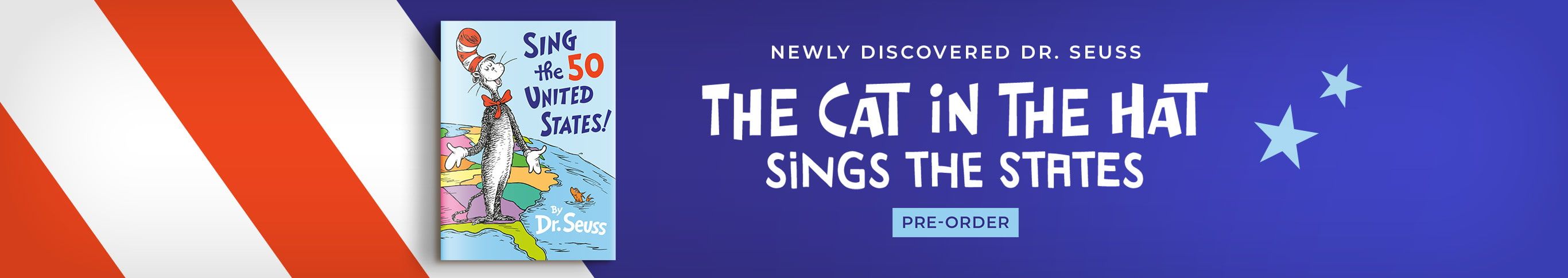 Newly discovered Dr. Seuss, The Cat in the Hat Sing the 50 United States. Preorder now.