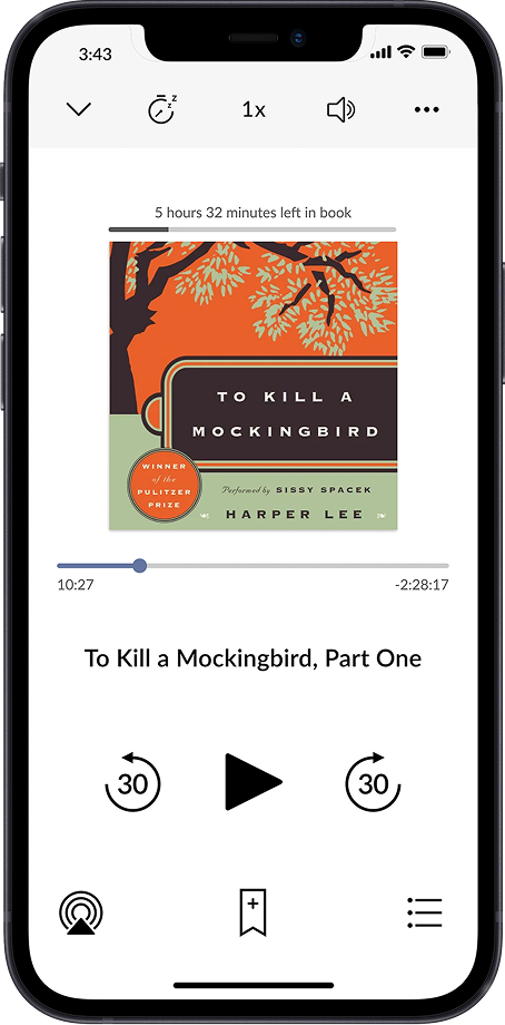 NOOK App audiobooks view