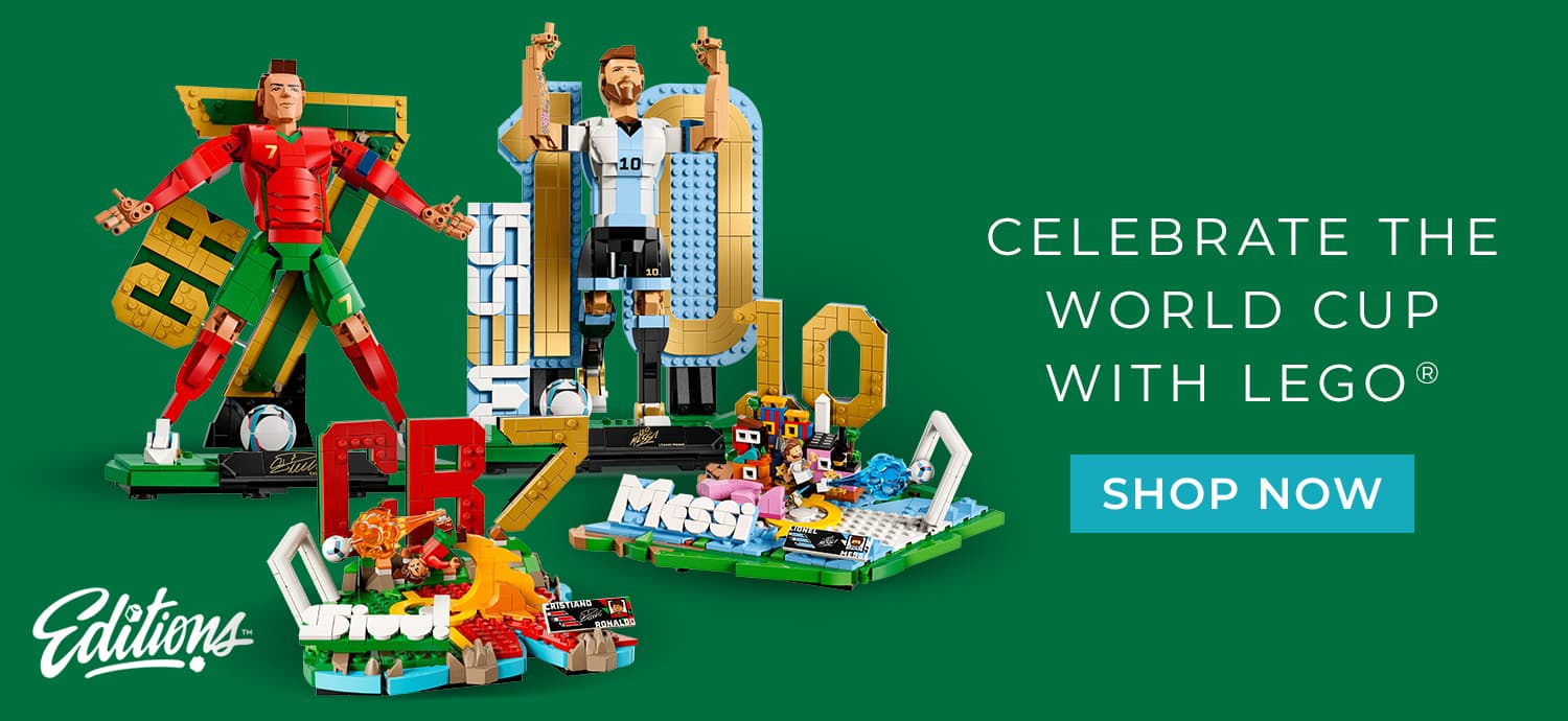 LEGO Editions Celebrate the World Cup with LEGO- Messi & Ronaldo Shop Now