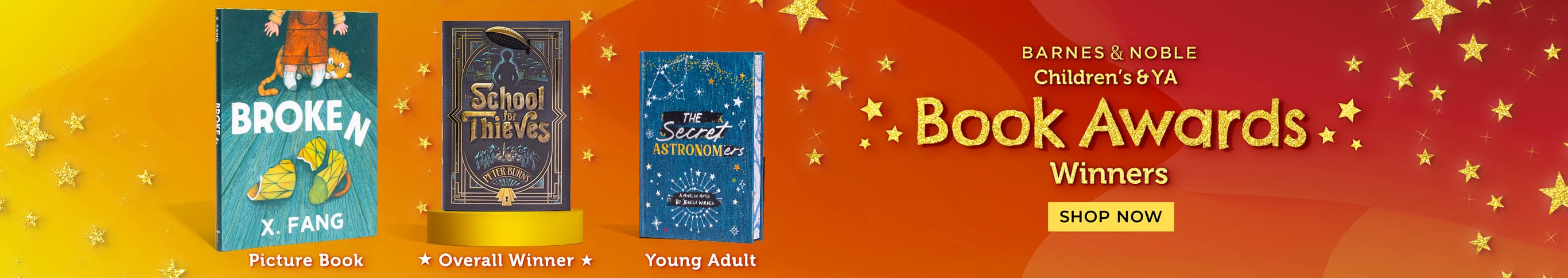 Barnes & Noble Children's and YA Book Award Winners. School for Thieves, Broken and The Secret Astronomers. Shop Now.