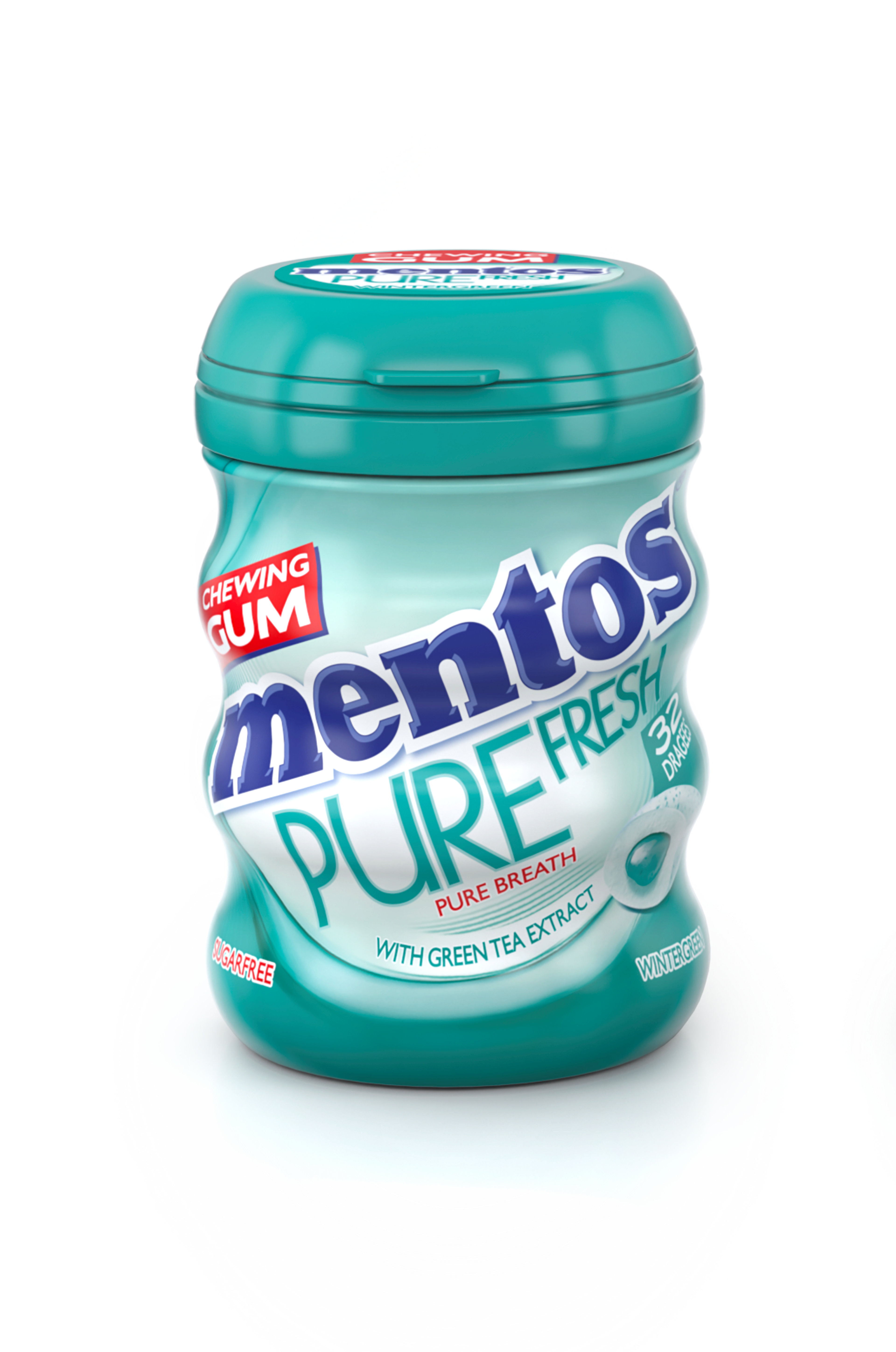 Mentos Gum Pure Fresh Wintergreen 32 pieces bottle