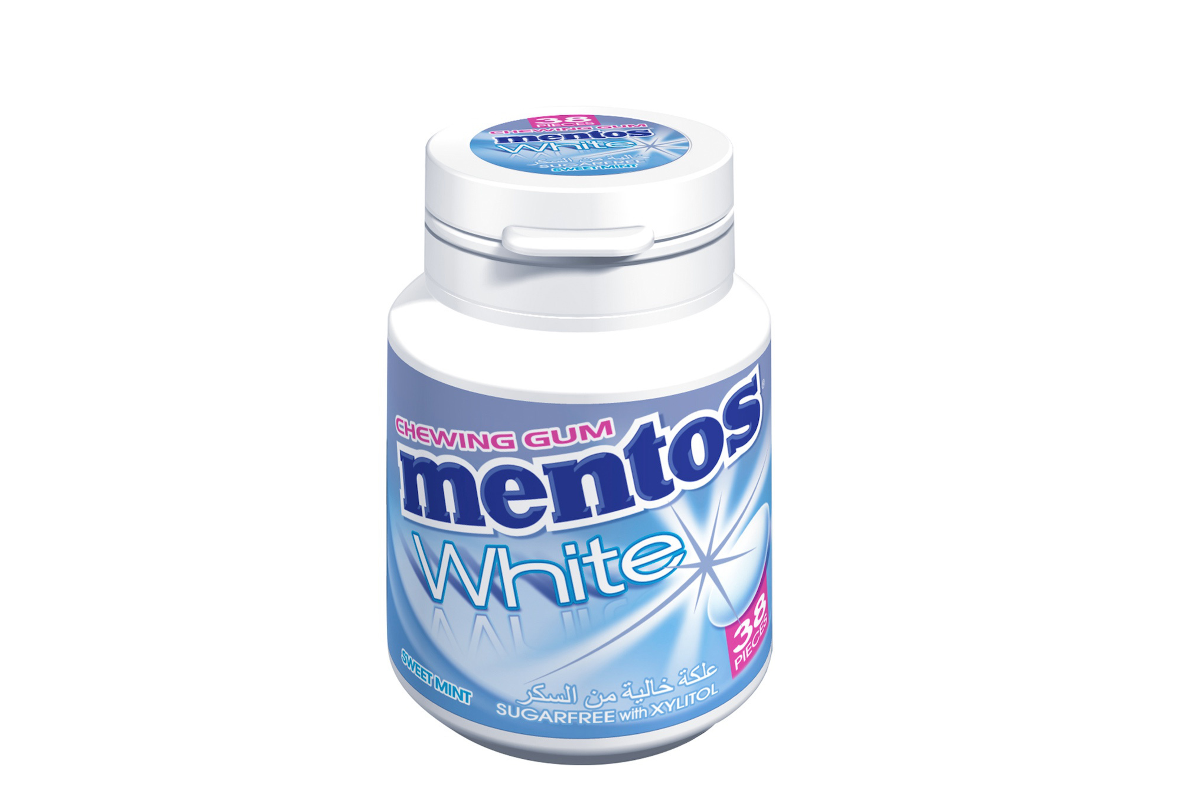 Mentos Gum White Sweetmint 38 pieces bottle