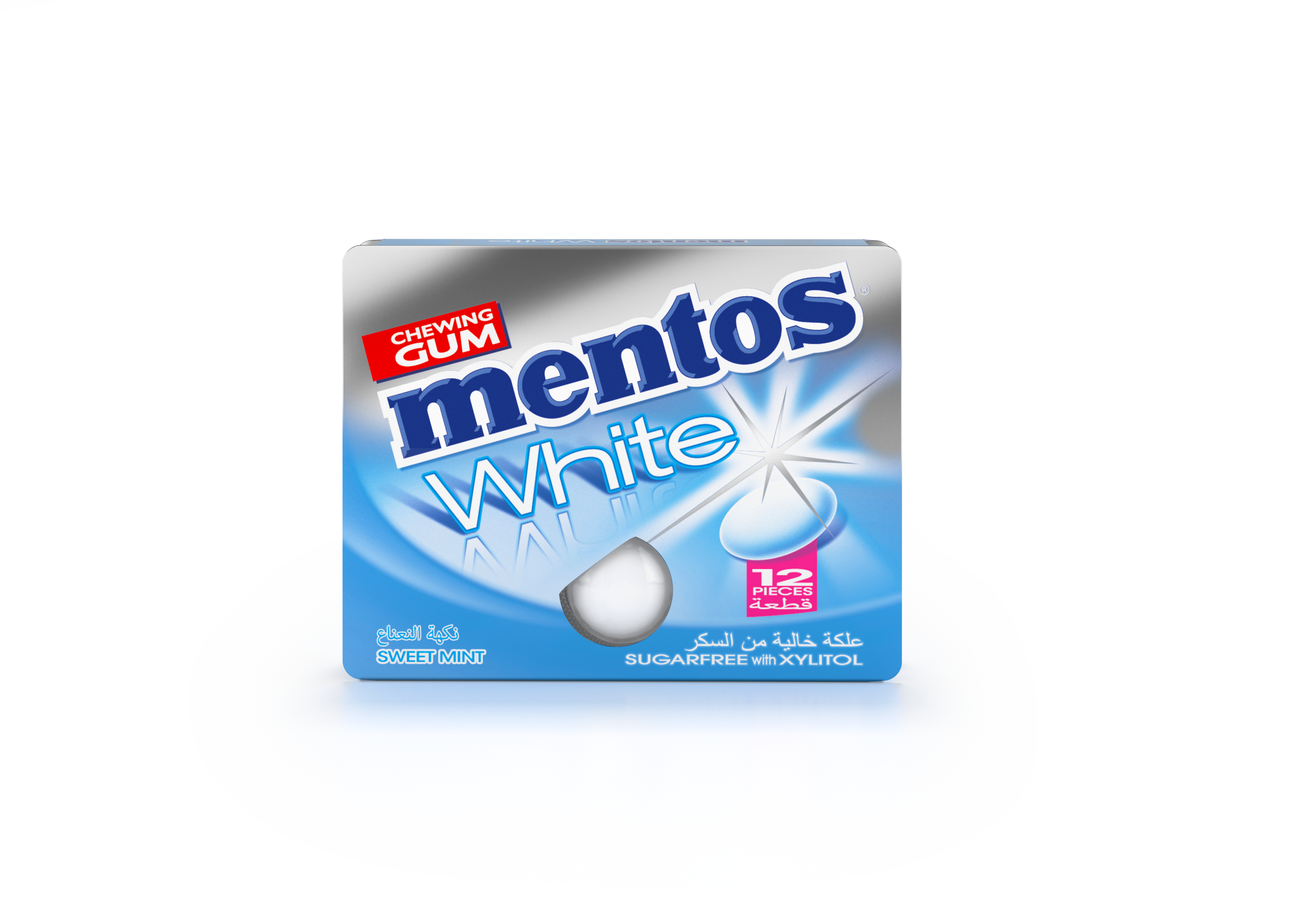 Mentos Gum White Sweetmint 12 pieces