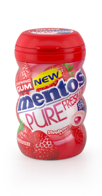 Mentos Gum Pure Fresh Strawberry 50 Pieces Bottle Mentos Arabia 3613