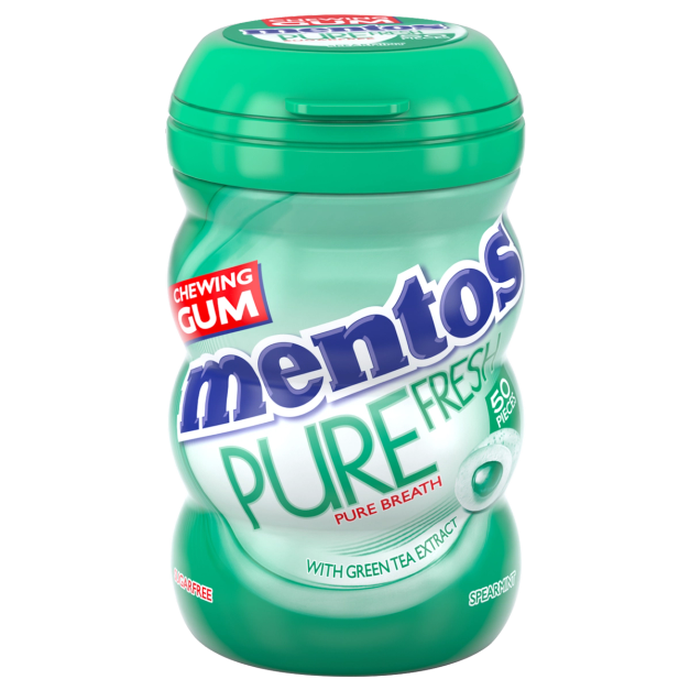 Mentos Gum Pure Fresh Spearmint 50 pieces bottle | Mentos Arabia