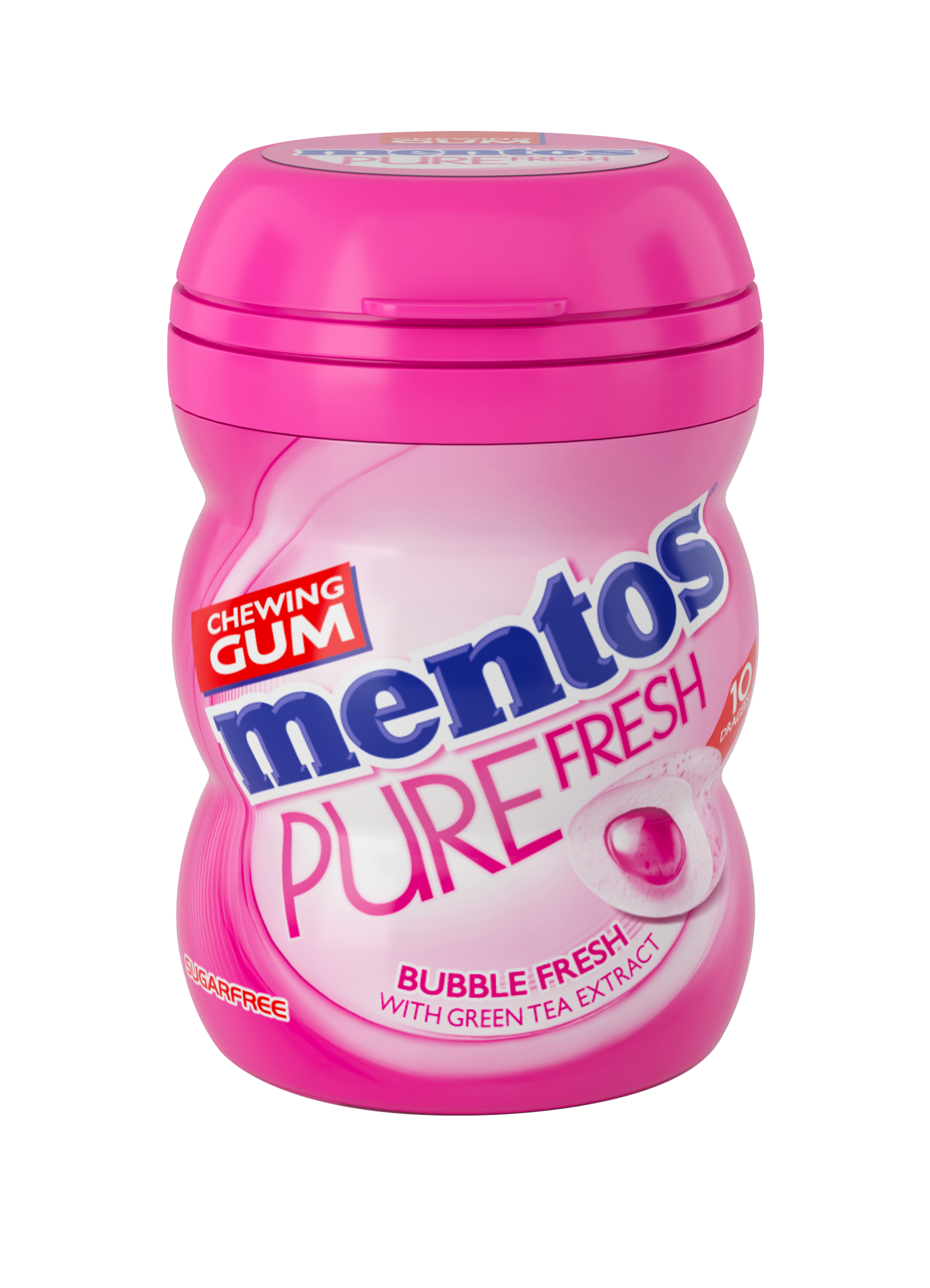 Mentos Gum Pure Fresh BubbleFresh 10 pieces bottle