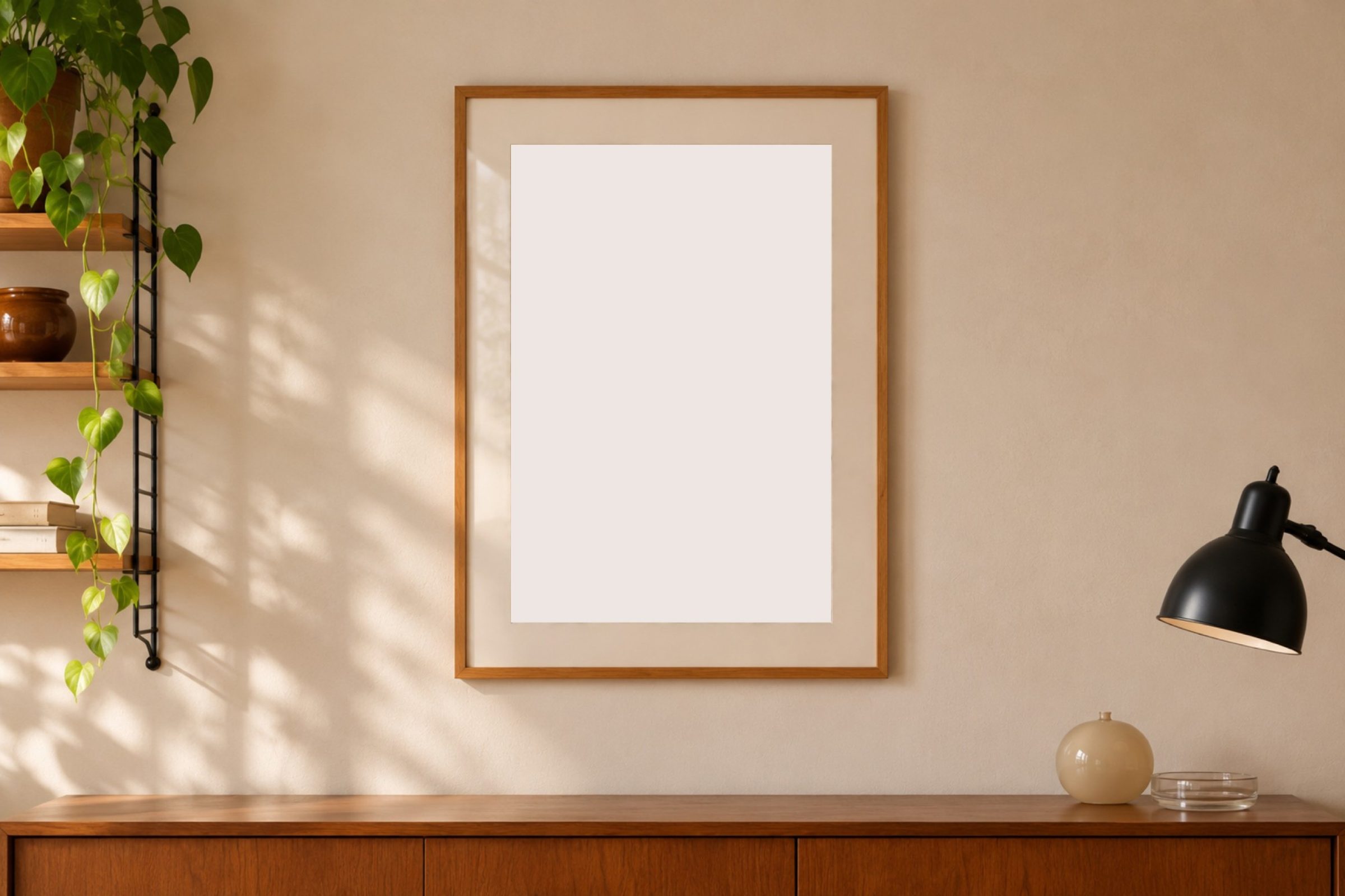 Close-up: frame, mat and signature