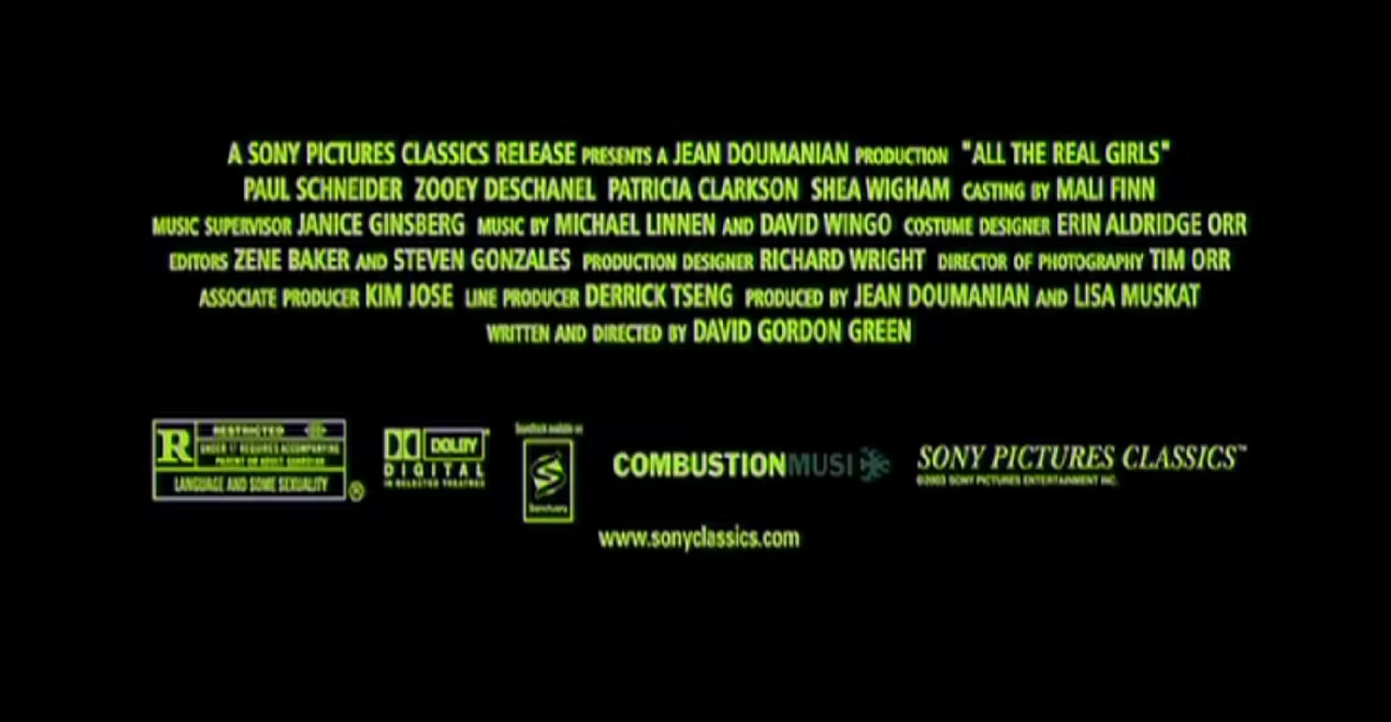 All the Real Girls / Feature Film / David Gordon Green / Writer / Director / Jasmine Productions Inc, Muskat Filmed Properties Chelsea Poster