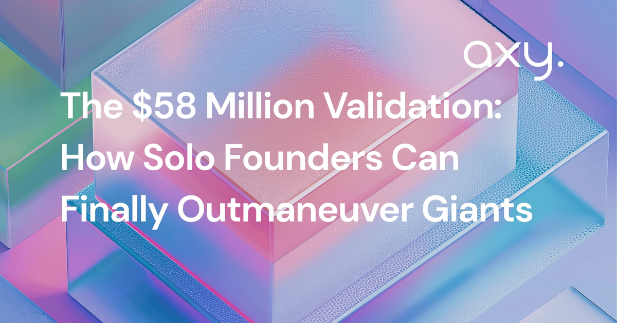 The $58 Million Validation: How Solo Founders Can Finally Outmaneuver Giants