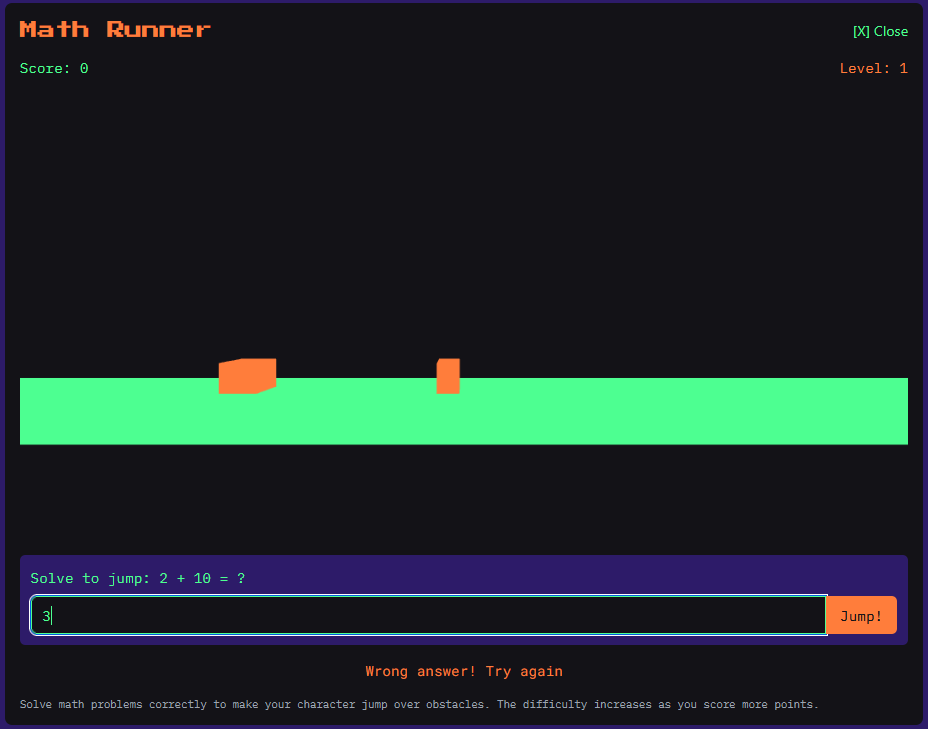 Math Runner: Learning Through Play in the IDDV.ME Arcade