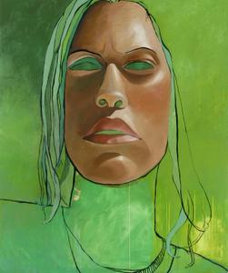 Lady in green, oil on canvas, 180 x 150 cm