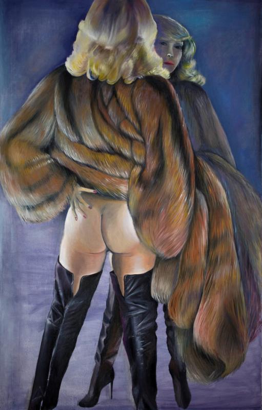 Mirroring, oil on canvas, 220 x 140 cm