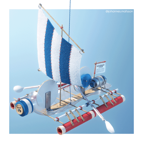 animated GIF showing a person performing DIY maintenance on a boat