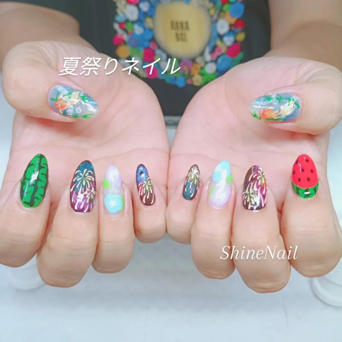 夏祭りネイル
