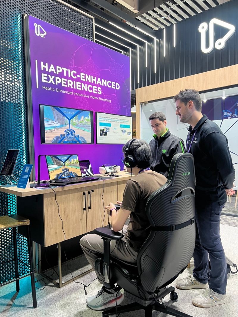 Person playing a video game