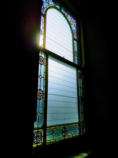 Project: Bethesda Chapel. Cover photo: A stained glass window