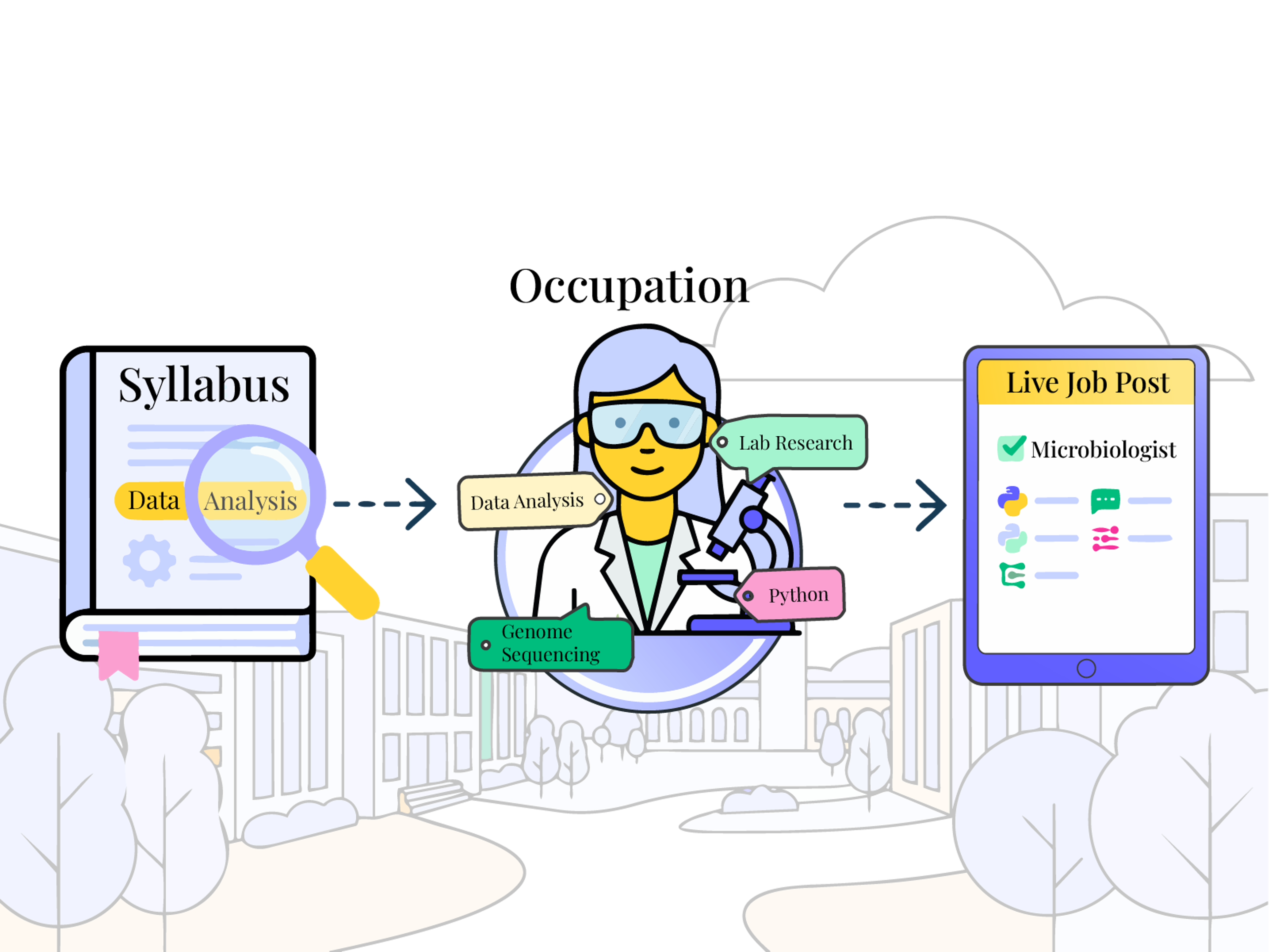 Curriculum skills mapped to occupations with visible evidence supporting the alignment.