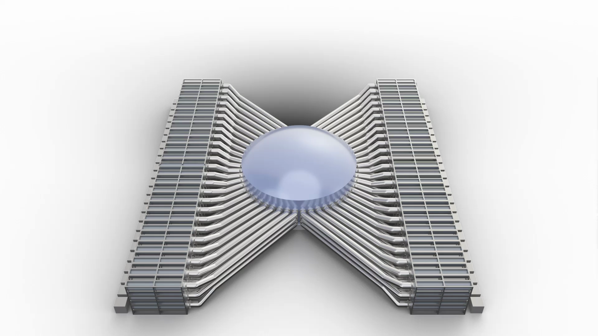 A complete fusion system made of 156 pulser modules comes into view.