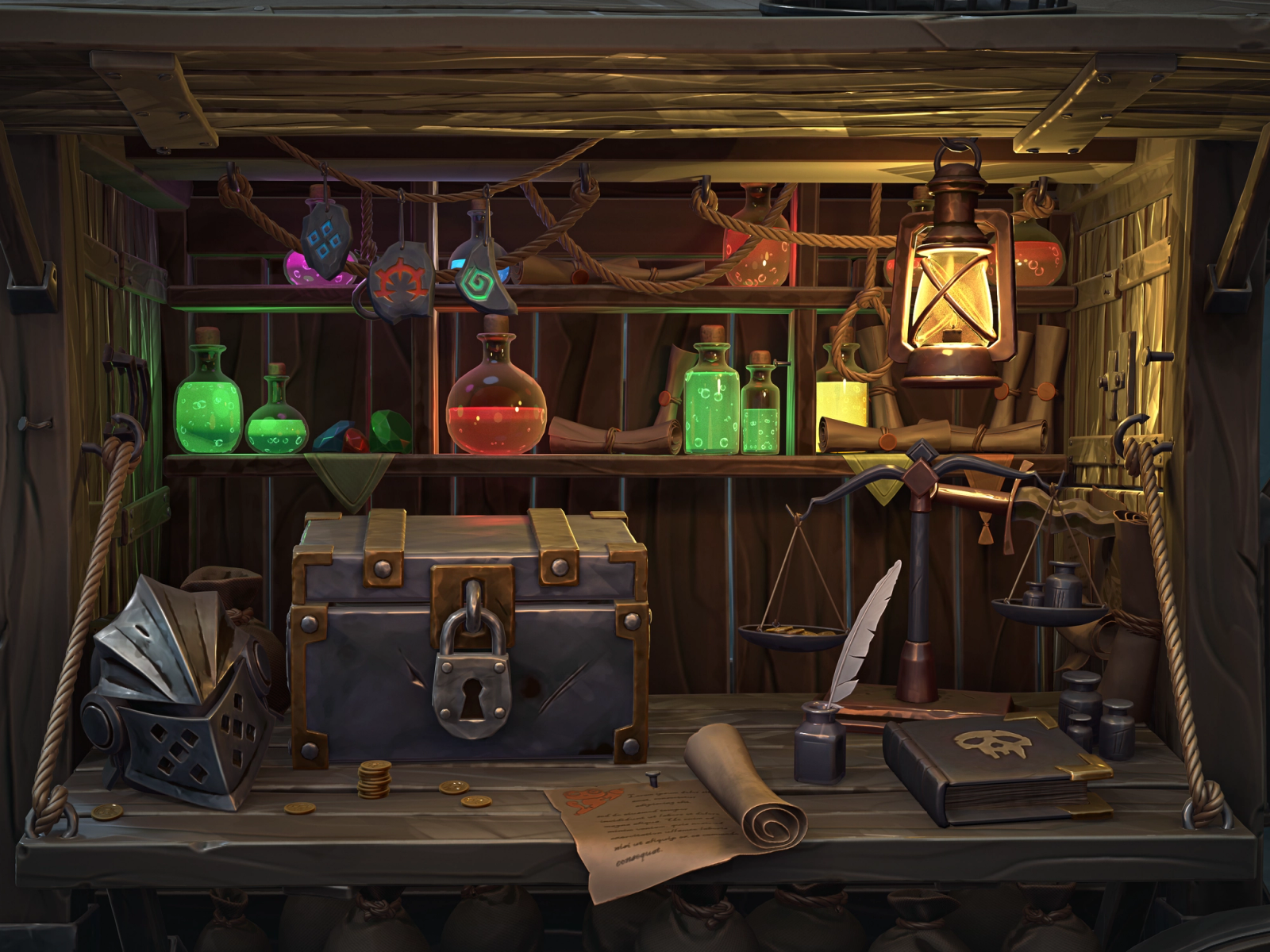 Caravan shop for adventurers in the Dark Forest
