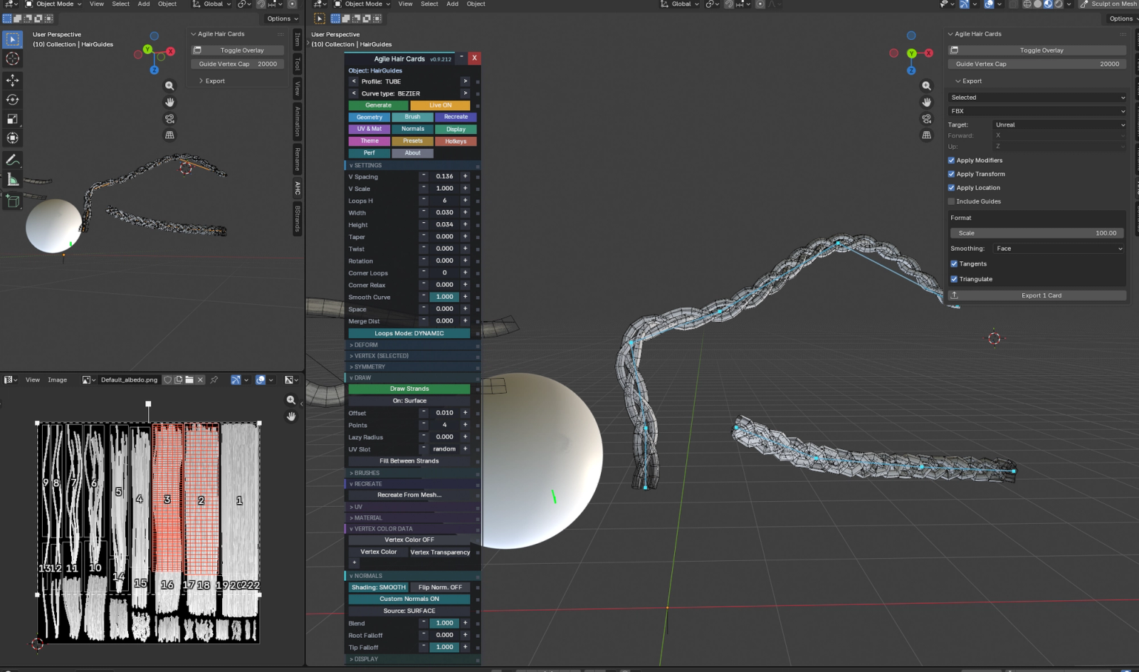 Agile Hair Cards - Blender addon