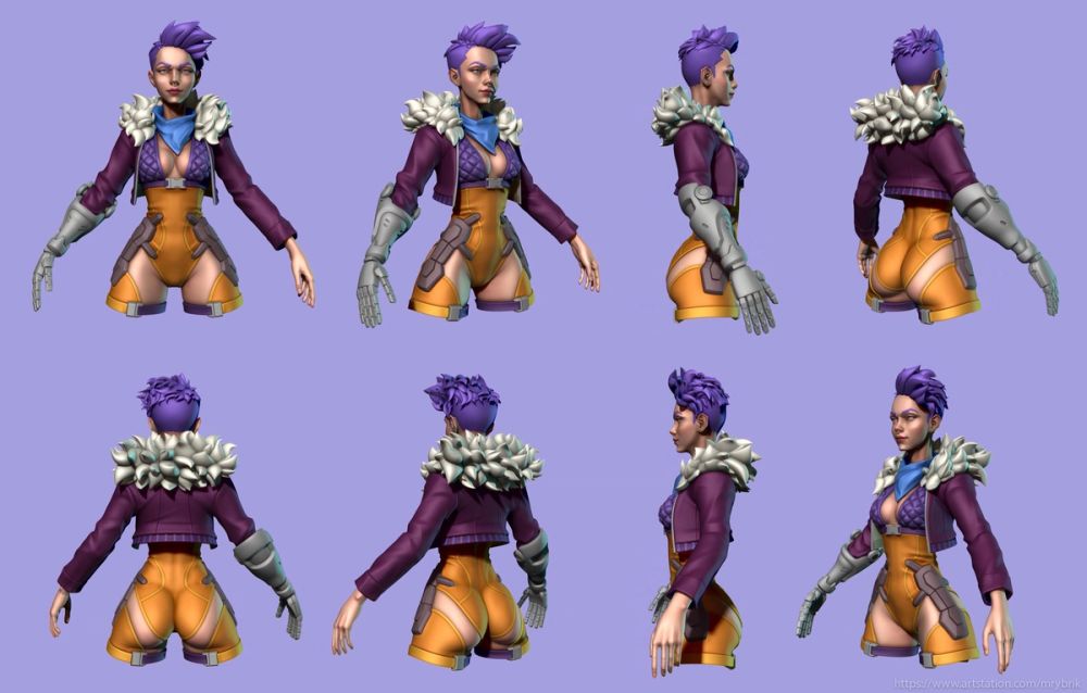 Violet - PBR Stylized Character breakdown