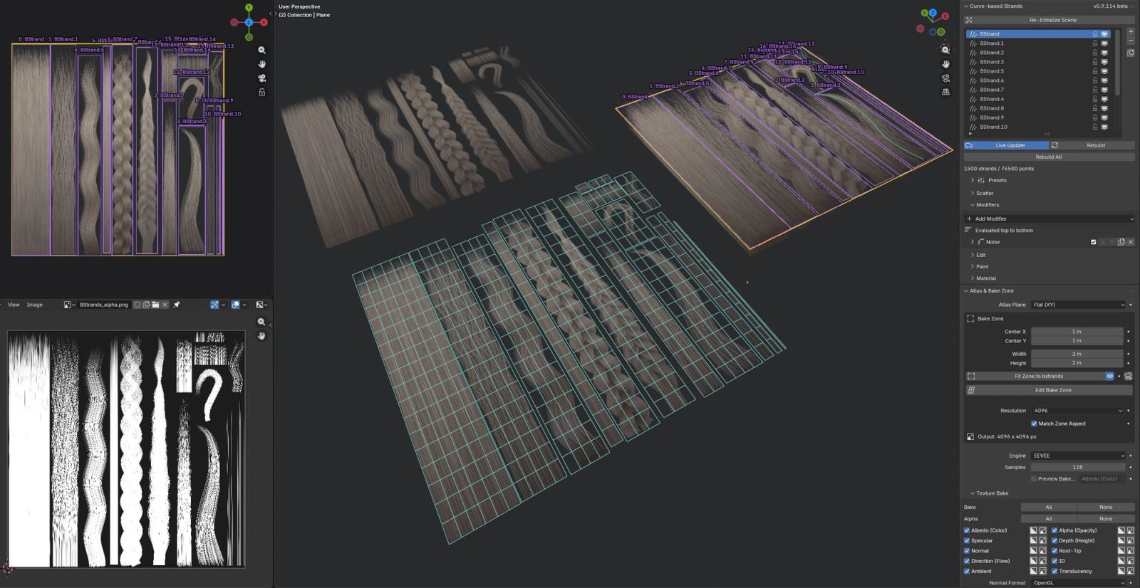 Curve-BStrands - Blender Addon