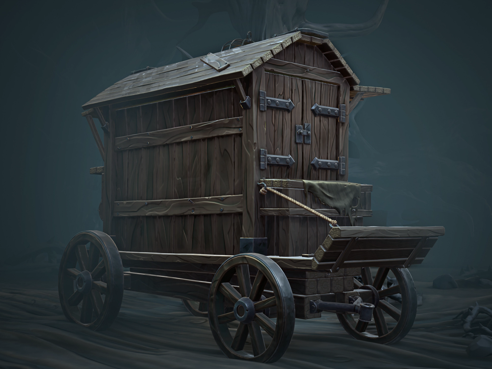 Caravan shop for adventurers in the Dark Forest