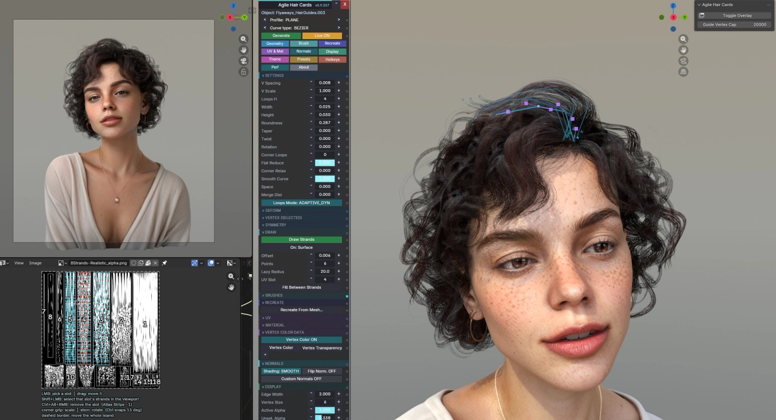 Agile Hair Cards - Blender addon