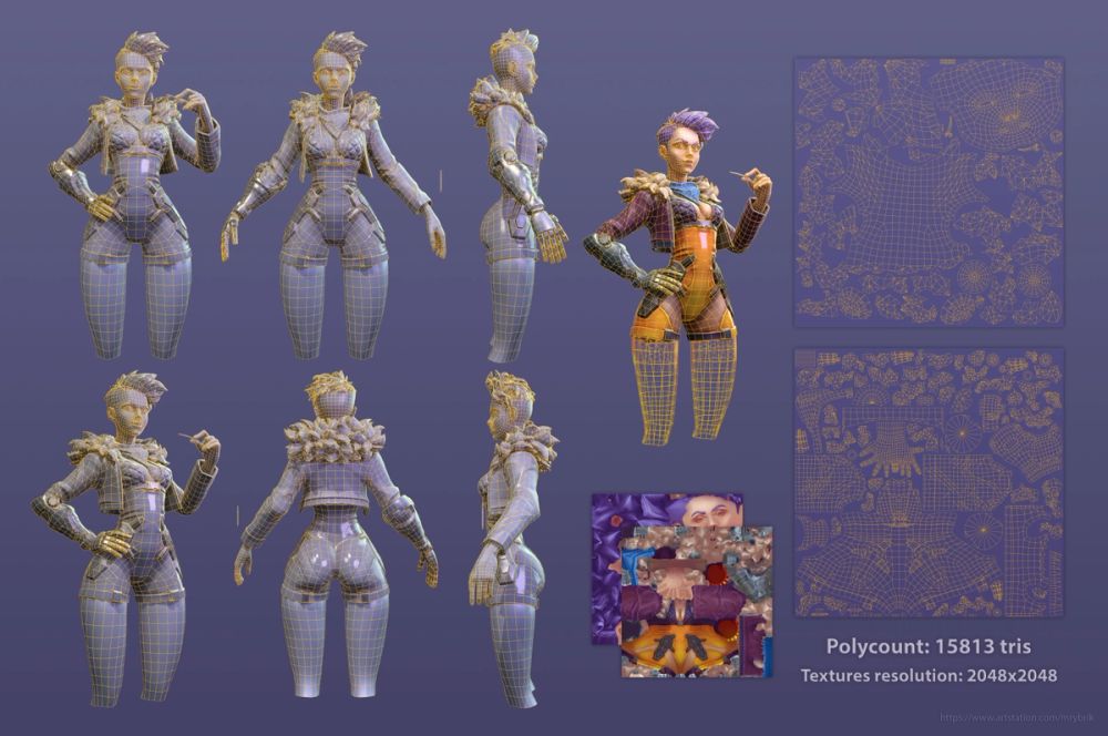 Violet - PBR Stylized Character breakdown