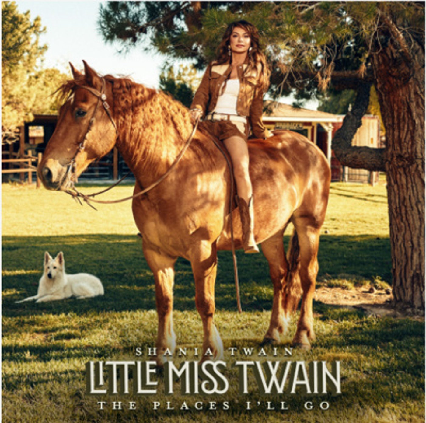 Capa de Little Miss Twain – The Places I’ll Go, com Shania Twain sobre um cavalo