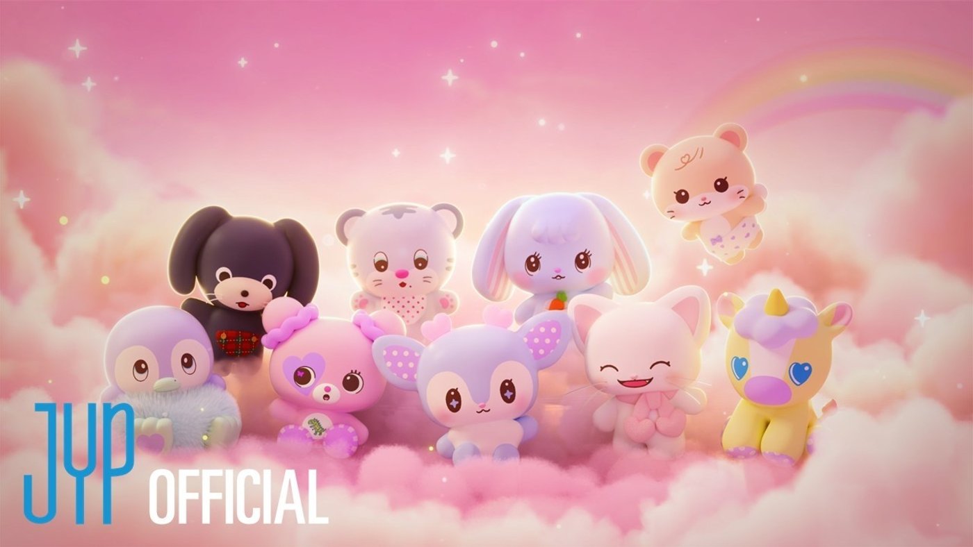 Os nove personagens TDOONGZ em imagem do vídeo oficial do TWICE