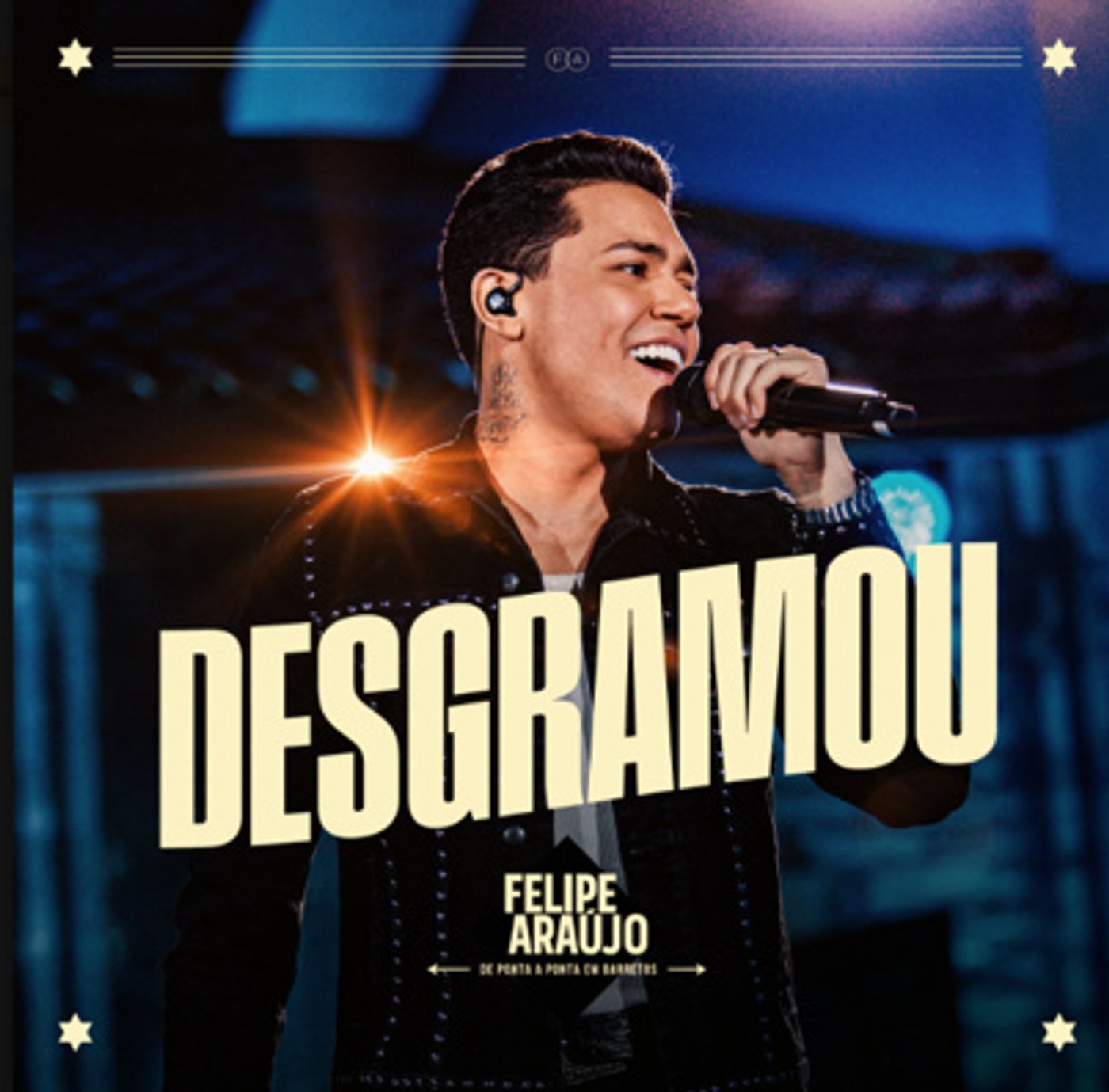 Capa oficial de Desgramou, com Felipe Araújo no palco e o título do single