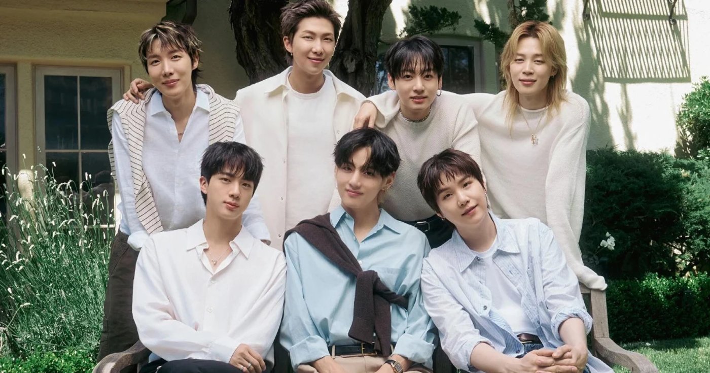 Os sete integrantes do BTS em fotografia de divulgação