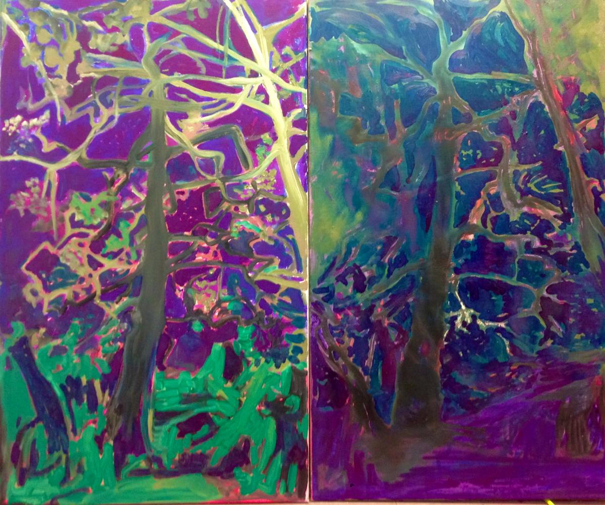 Asteroid in the Evening, 2019, Oil on Canvas, 120x160 cm (x2)
