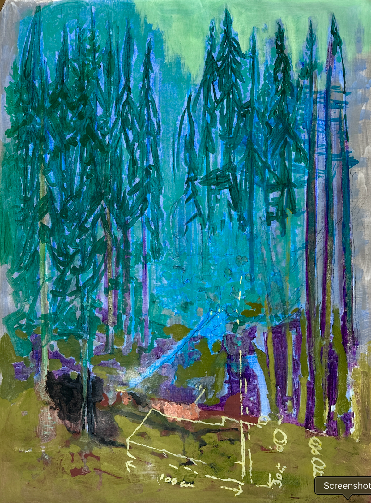 Black Granite, 2023, Acrylic on Canvas, 200 x 140 cm