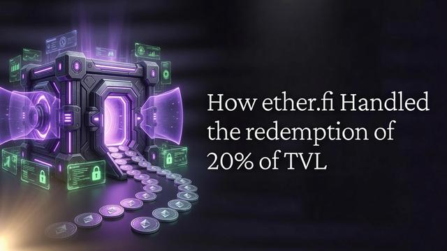 ether.fi shield logo with the title 'How ether.fi Handled the redemption of 20% of TVL'