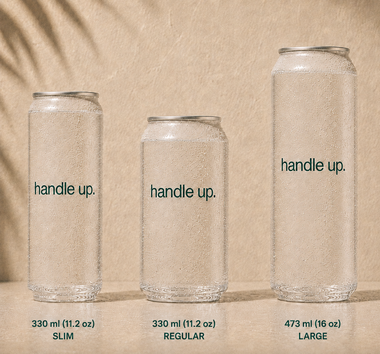 Size Comparison Transparent Cans