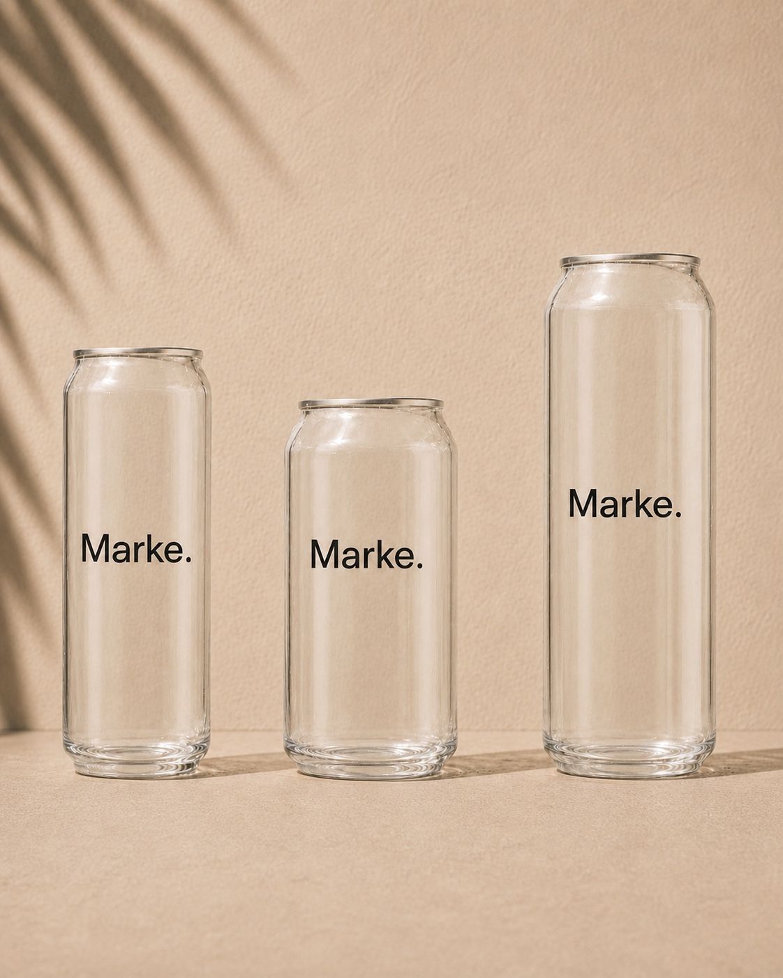 Size Comparison Transparent Cans