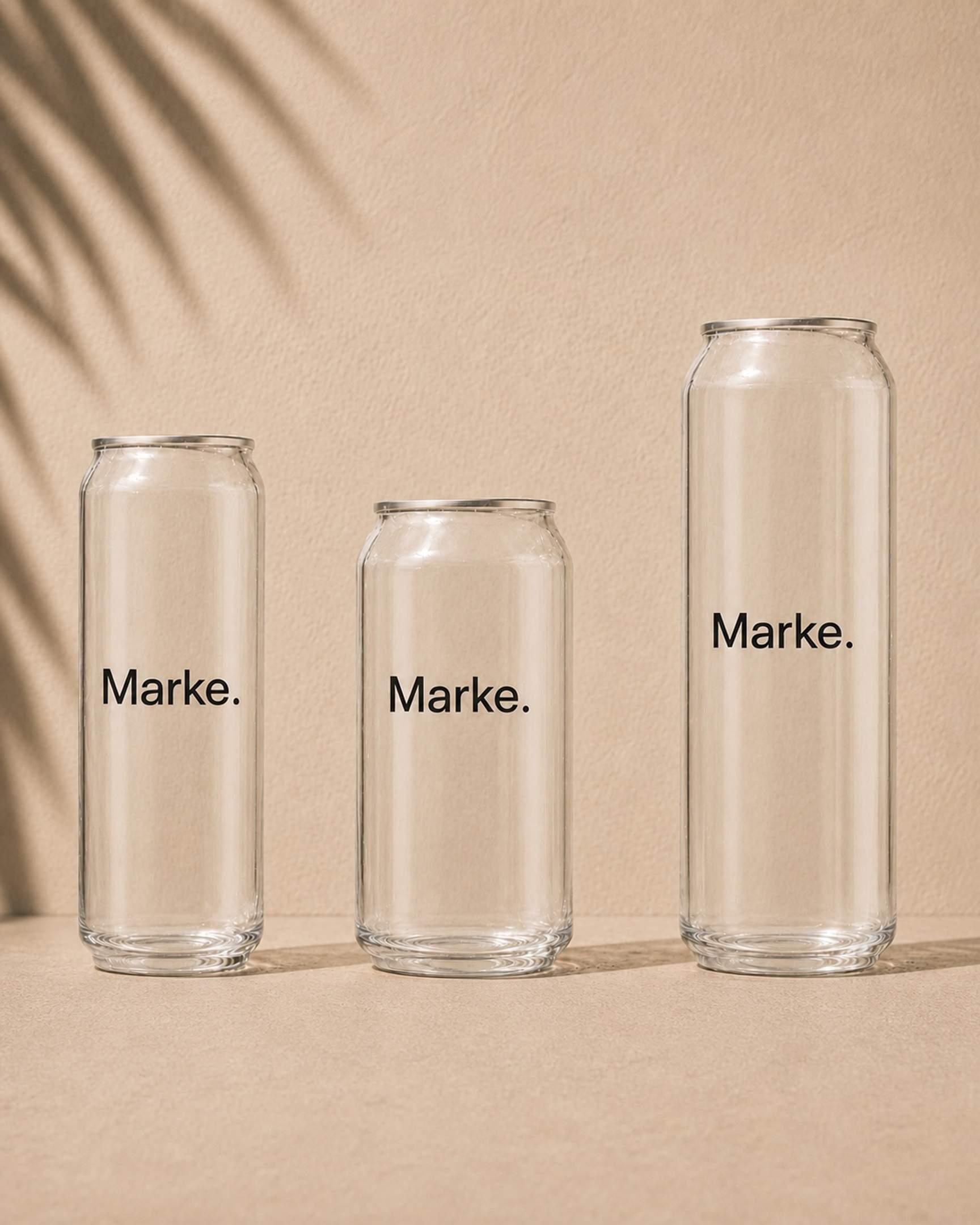 Size Comparison Transparent Cans